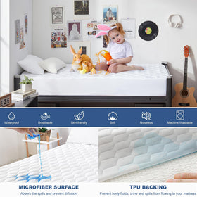 GRT Twin XL Mattress Protector bottom view with TPU backing helps prevent leaks
