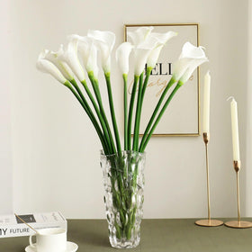 grtefhu 12-pcs white calla lilies real touch ideal for tall vase centerpieces