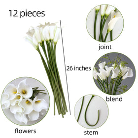 grtefhu 26in long stems white bendable for flexible arrangements