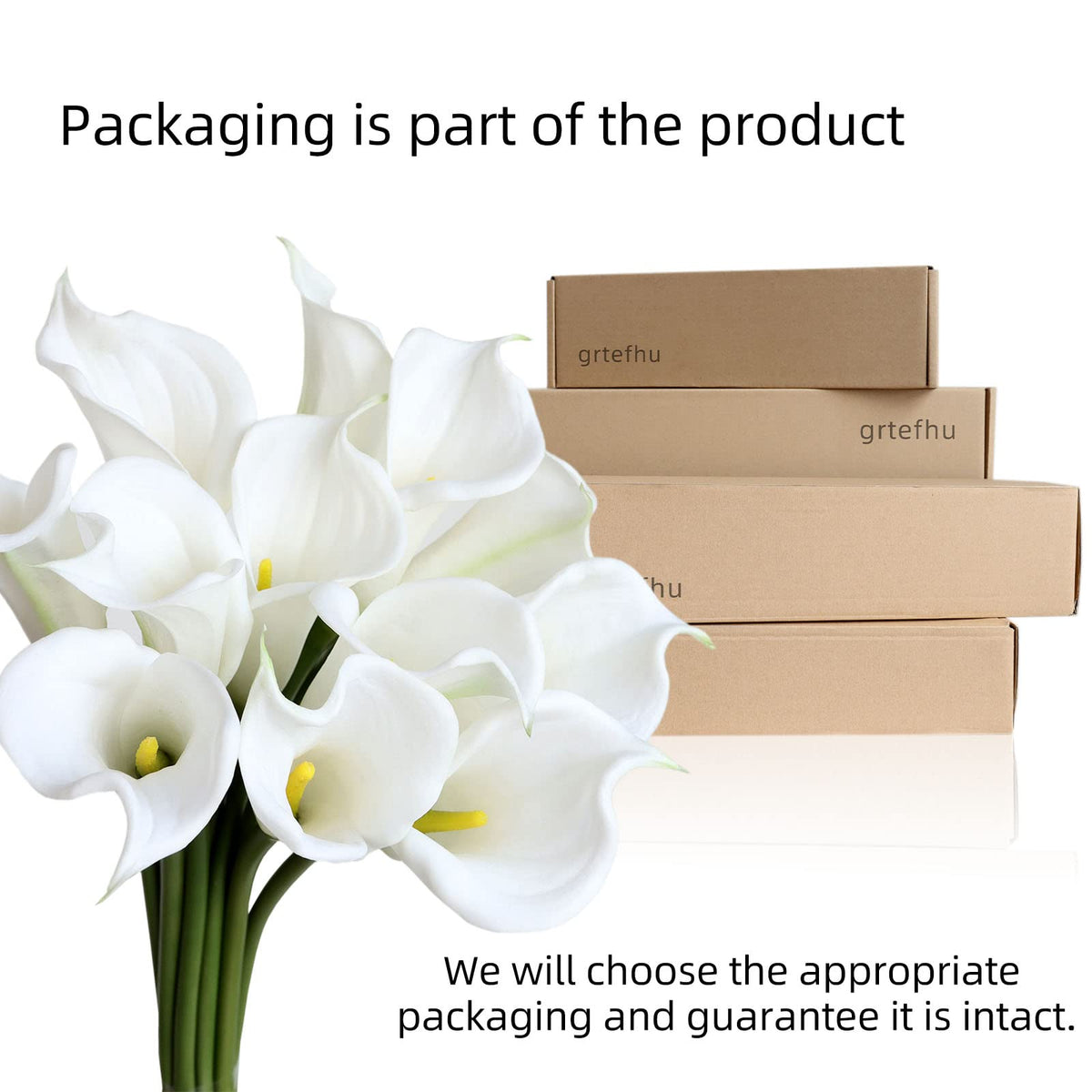 grtefhu packaging 12pcs white ready-to-arrange flowers