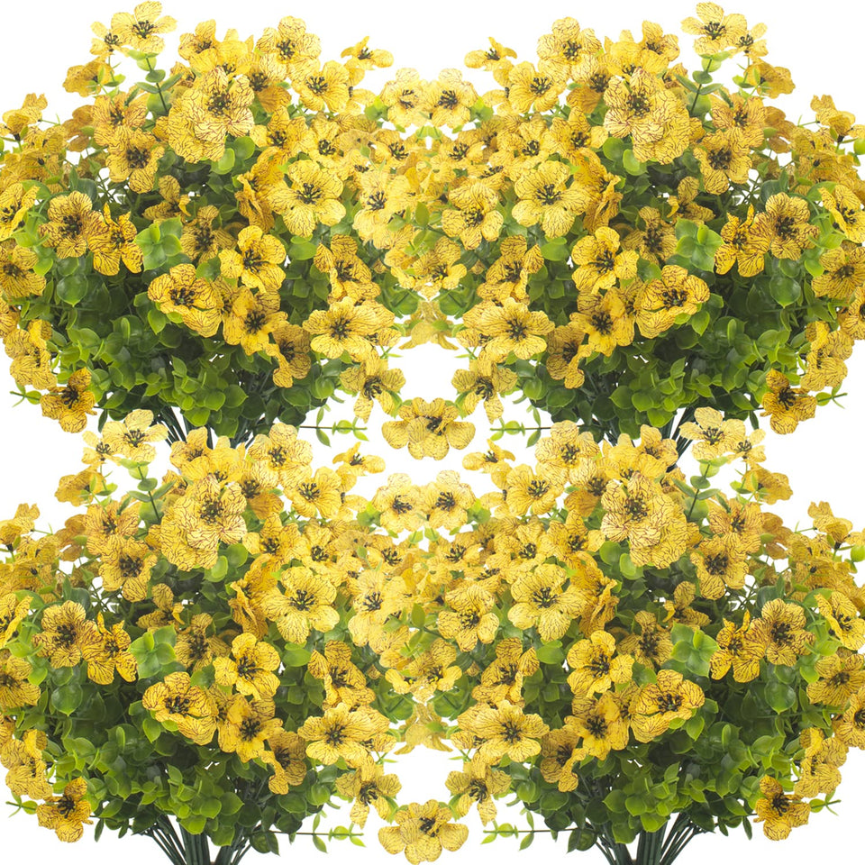 Grunyia 10 bundles outdoor artificial flowers with UV resistance for lasting color