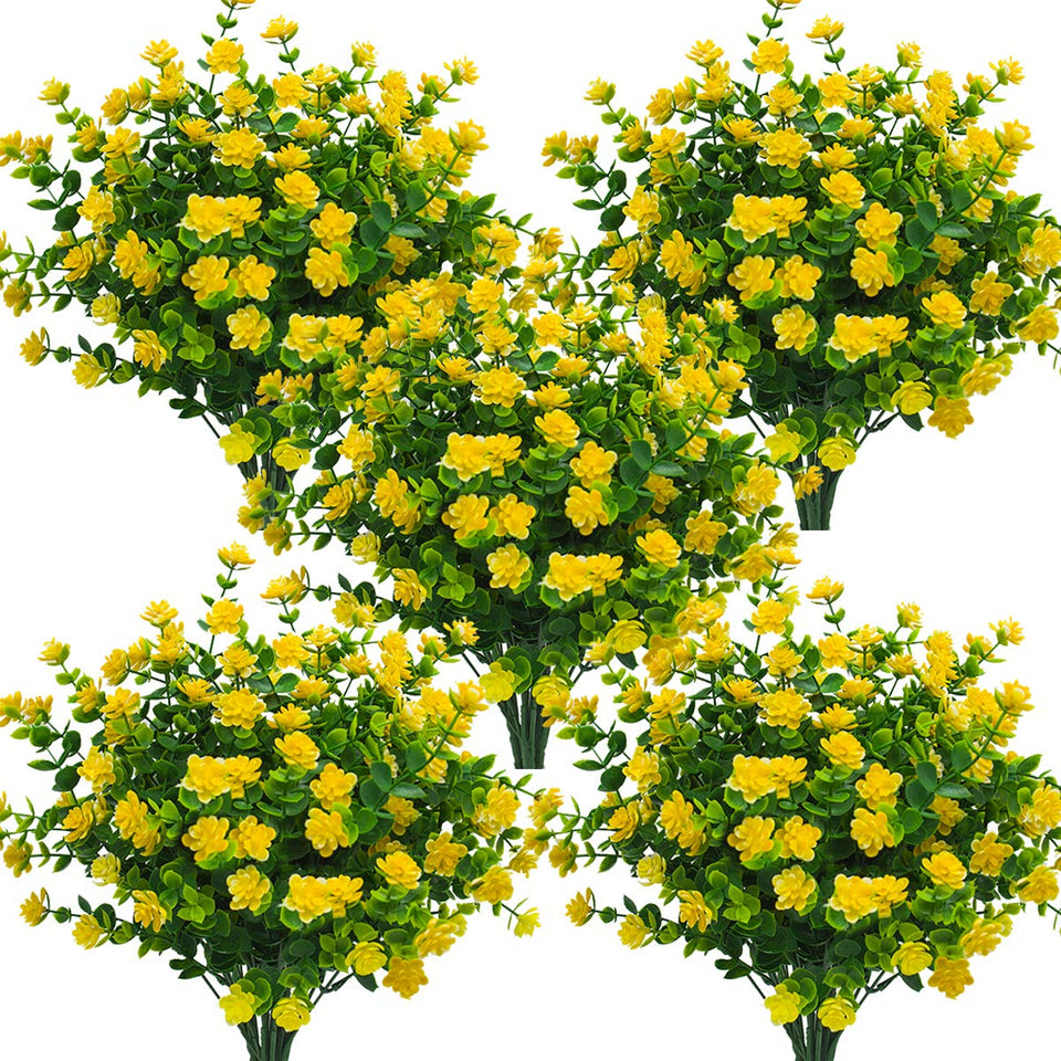 Grunyia yellow eucalyptus porch display for outdoor ambiance.