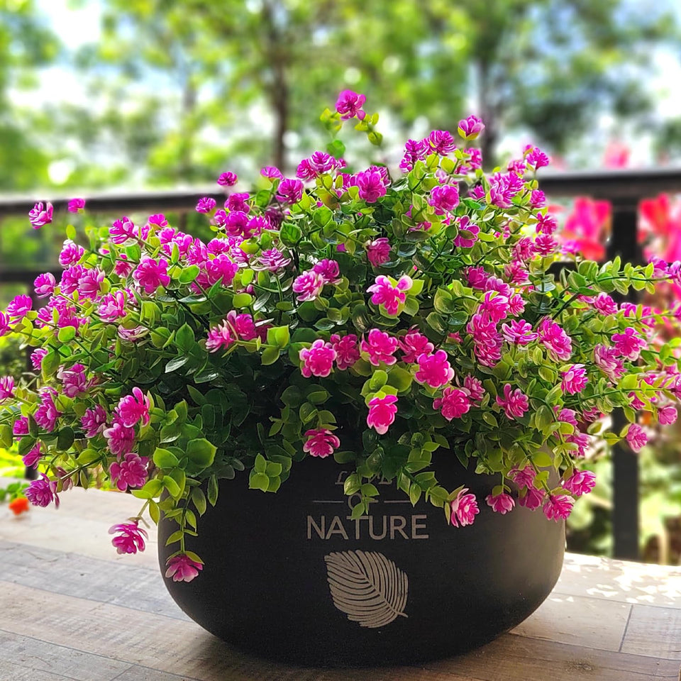 Grunyia magenta outdoor artificial flowers with UV resistance for porch planters.