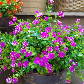Grunyia 12 bundles magenta faux flowers ideal for window boxes and no watering.