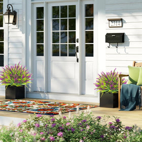 Grunyia 17-inch diameter artificial grass arrangement; versatile for centerpieces or backdrops