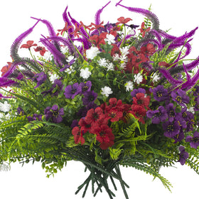 Grunyia 20Pcs outdoor artificial flowers showing UV resistance and color durability for year-round use.