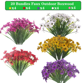 Grunyia 24-piece artificial flowers set for wedding and party decor