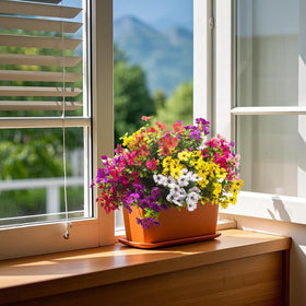 Grunyia daisy garden-edge décor using artificial flowers for all-season charm.