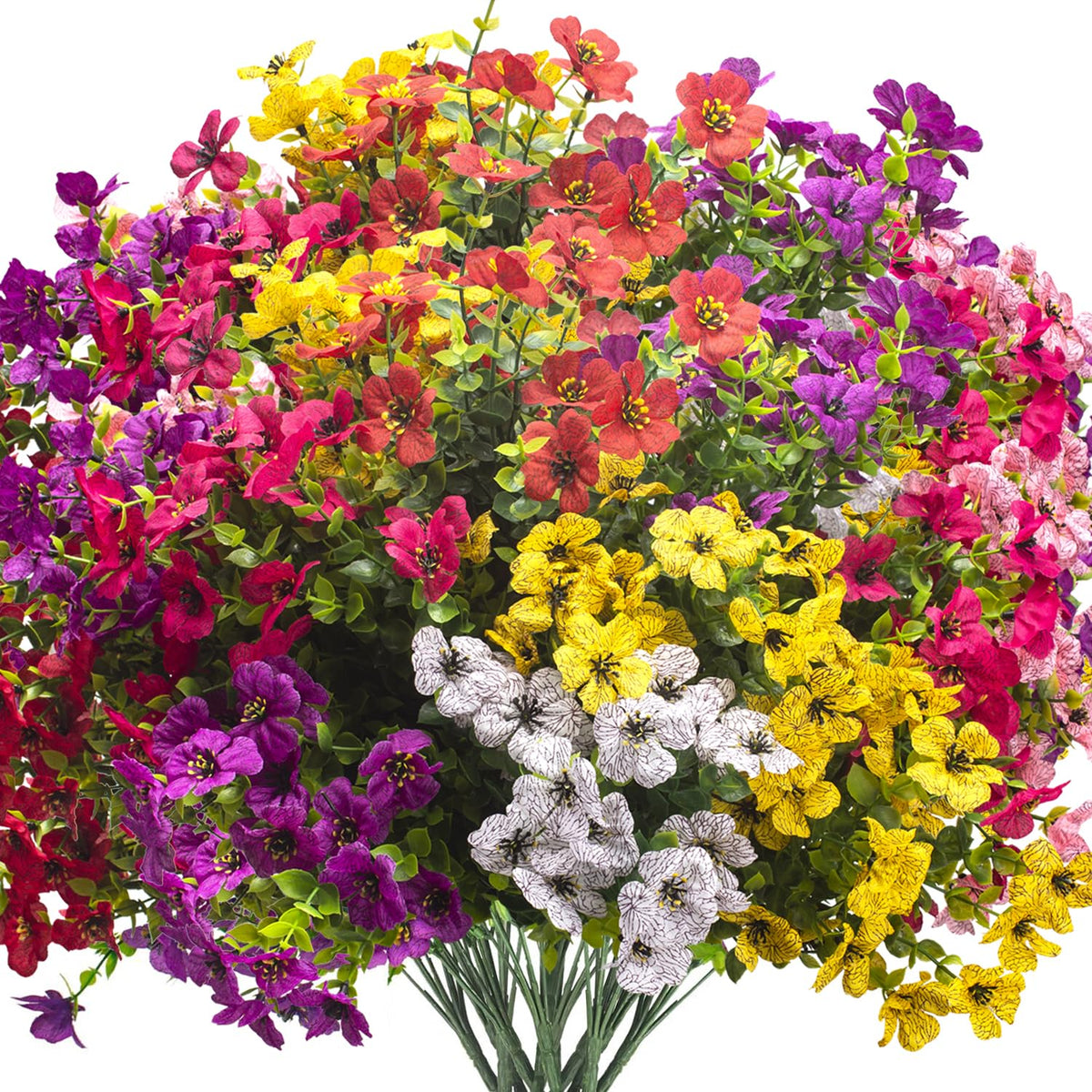 Grunyia artificial daisy outdoor porch bundles provide year-round color with UV resistance.