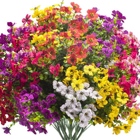 Grunyia artificial daisy outdoor porch bundles provide year-round color with UV resistance.