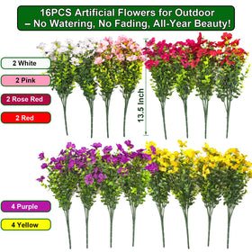 Grunyia artificial daisy outdoor planter collection adds easy-care color to your space.