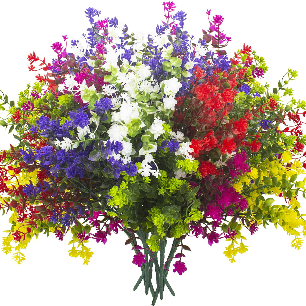 Grunyia artificial flowers in a garden display showcase lifelike color for outdoor spaces.