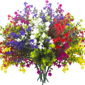 Grunyia artificial flowers in a garden display showcase lifelike color for outdoor spaces.