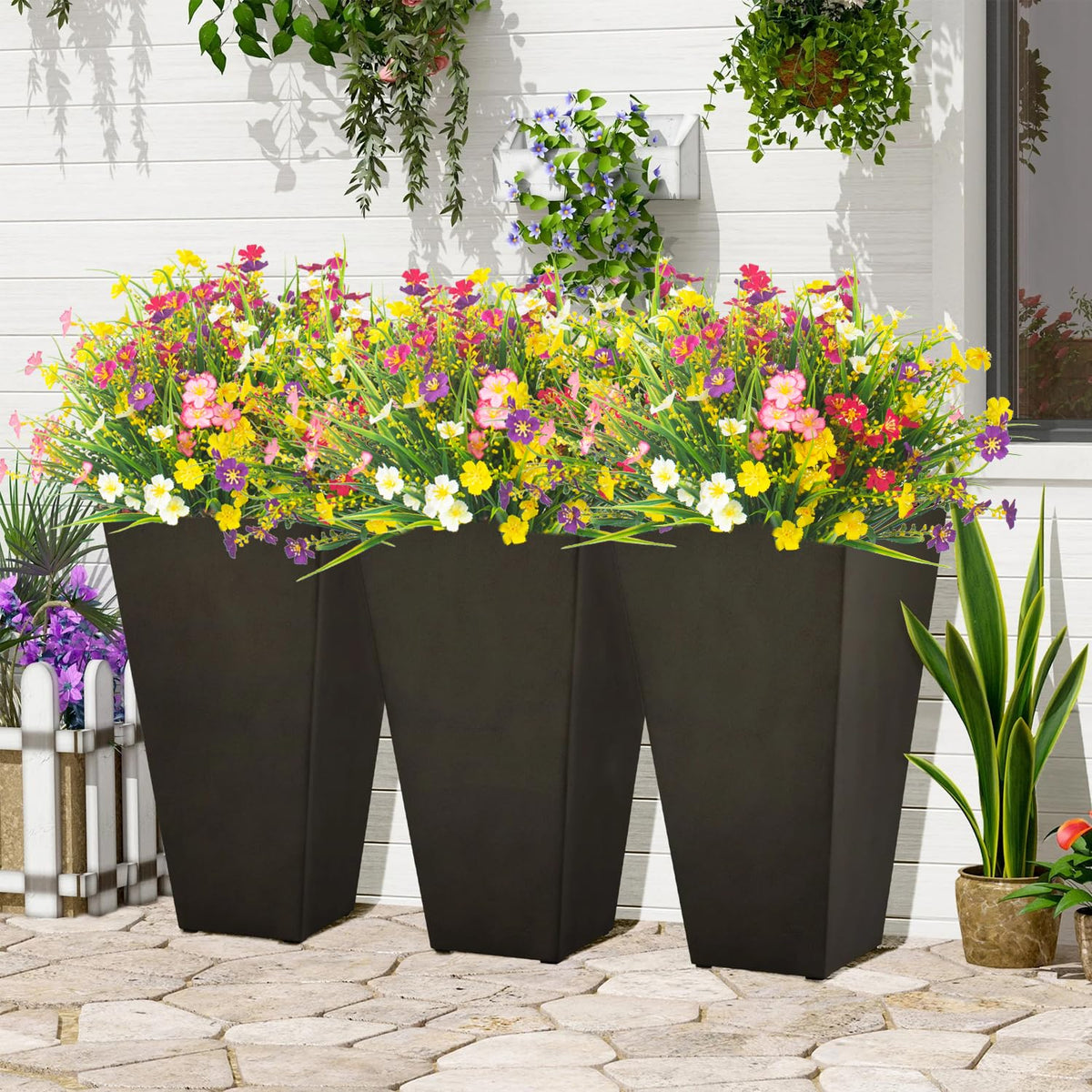 Grunyia artificial flowers garden-border ideas add year-round color and texture