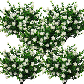 Grunyia artificial flowers in white eucalyptus with realistic textures for outdoor porches