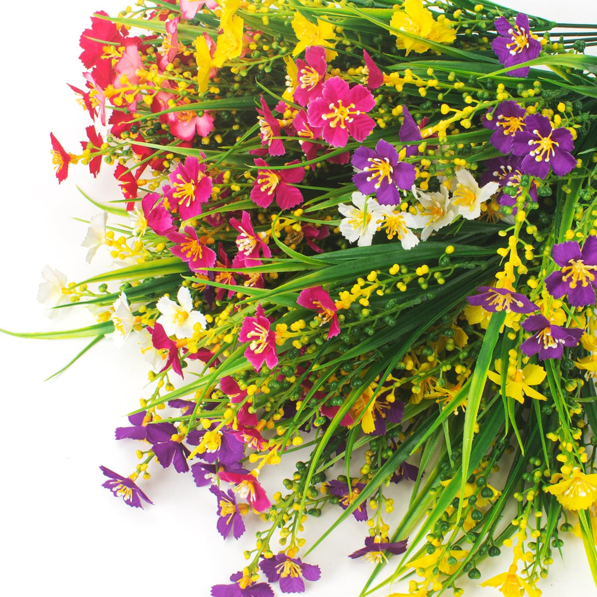 Grunyia artificial flowers window sill decor showcasing vibrant multicolor blooms