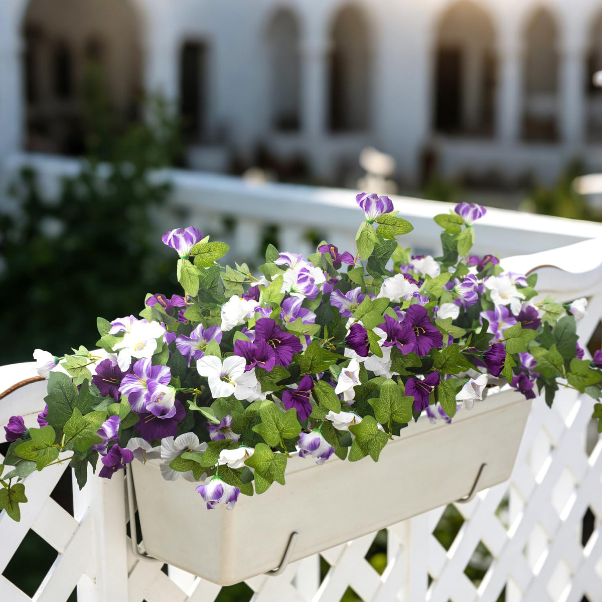 Grunyia artificial petunia hanging basket styling for balcony decor