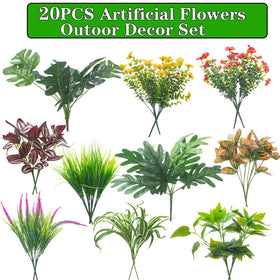 Grunyia artificial plants 13-18 inch textured leaves for indoor displays.