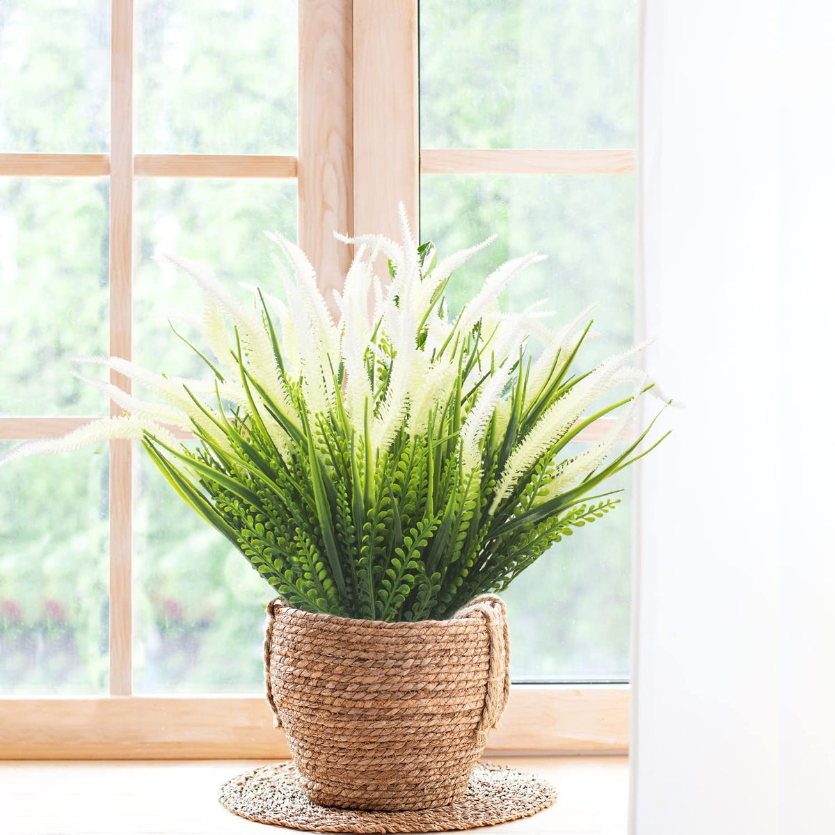 Grunyia artificial outdoor greenery and flowers for yard, vibrant and UV-resistant.
