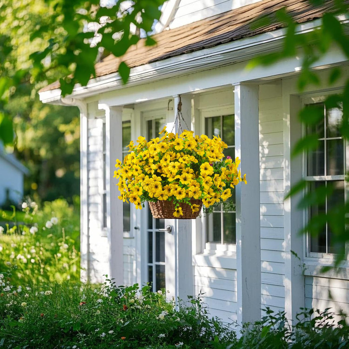 Grunyia UV-resistant yellow daisy bundle for yard decor