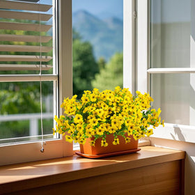 Grunyia yellow faux silk daisies bundle for planters