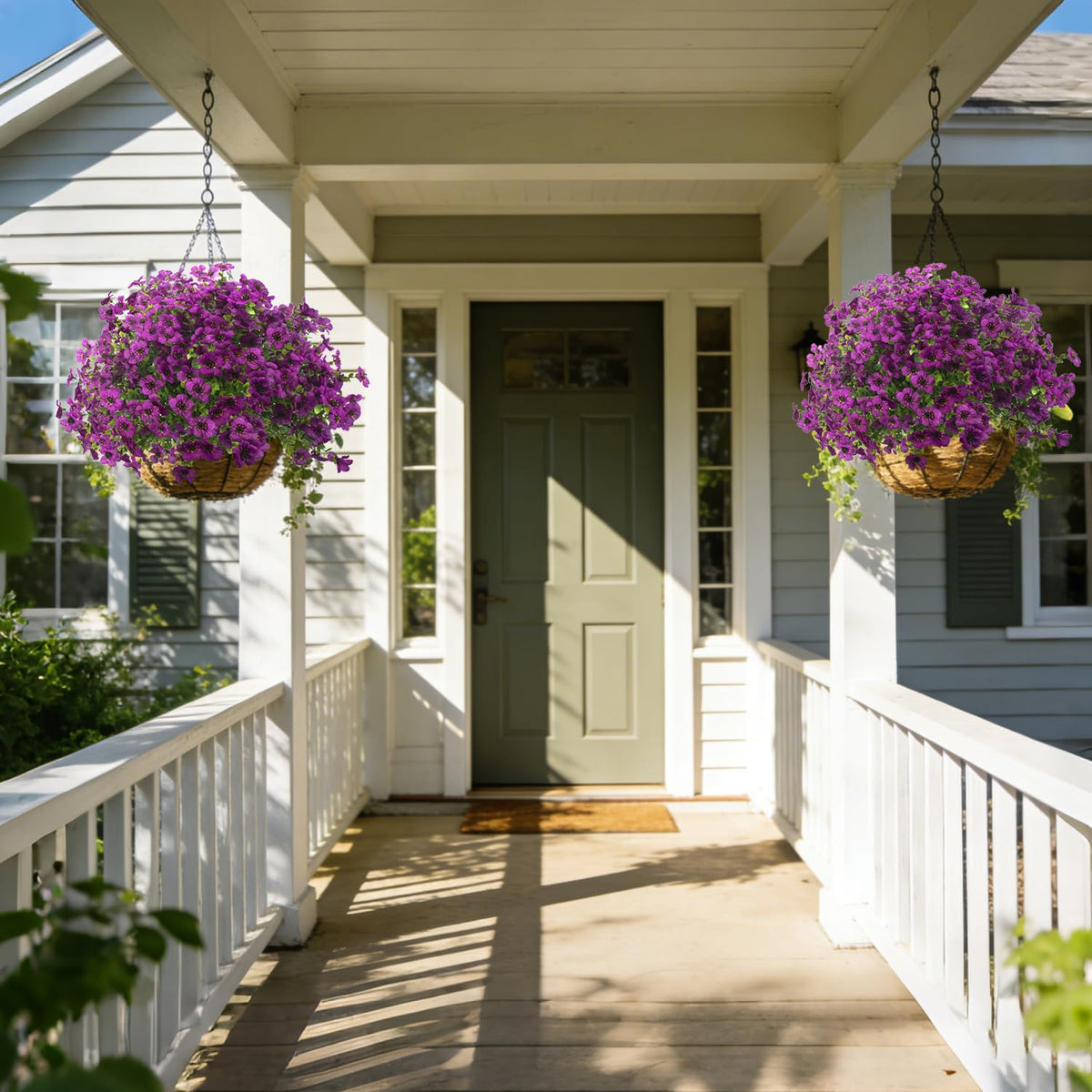Grunyia purple floral arrangement for DIY patio decor