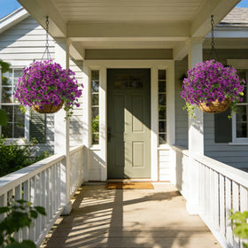 Grunyia purple floral arrangement for DIY patio decor