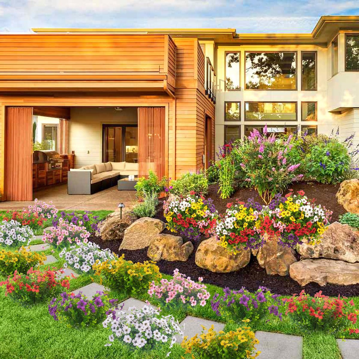 Grunyia durable outdoor flora for year-round decoration without watering