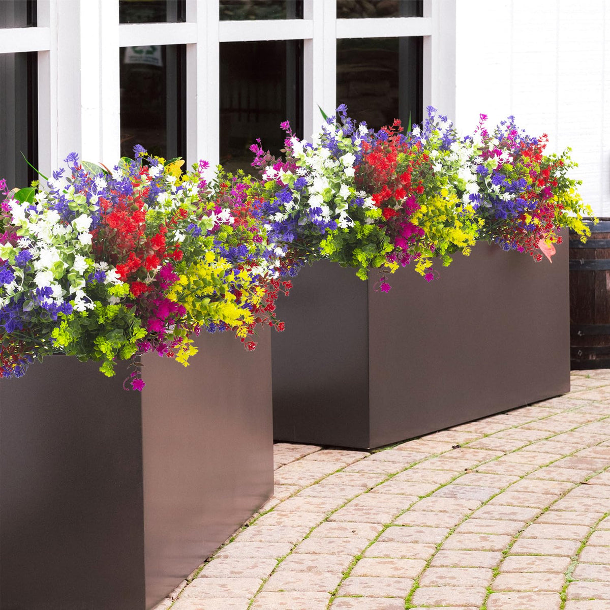 Grunyia faux plants offer realistic detail for porch and patio displays.