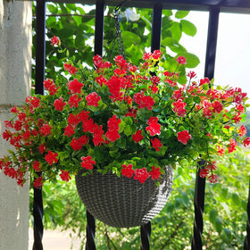 Grunyia front porch hanging planter decor with lifelike blooms