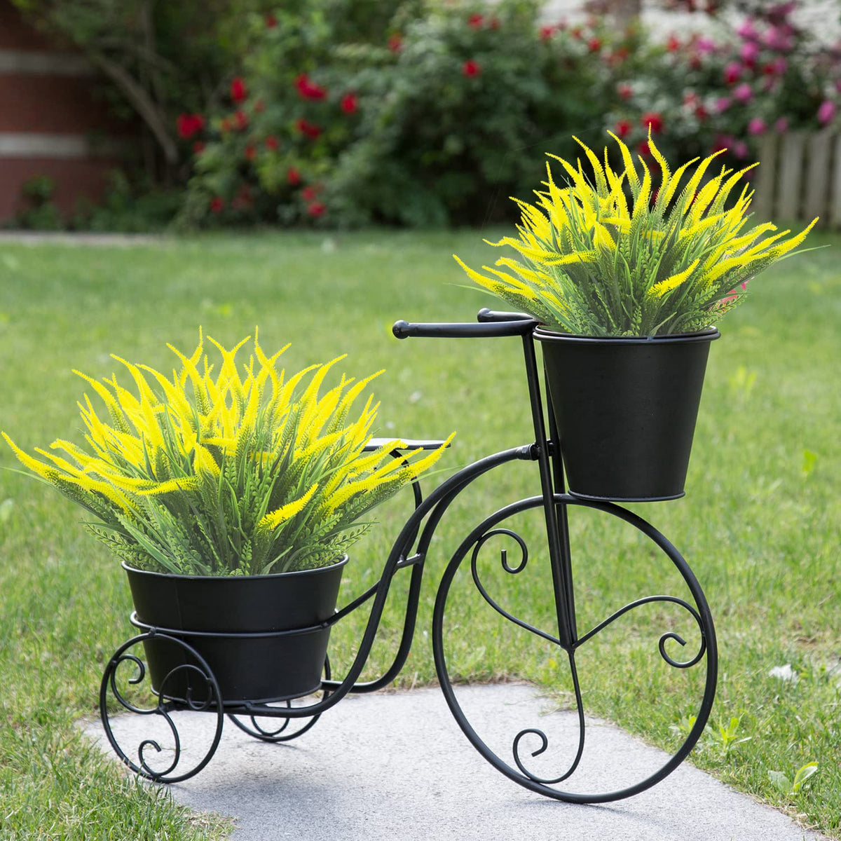 Grunyia greenery for porch or window box adds cheerful, maintenance-free color.