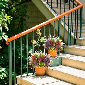 Grunyia mixed-colors hanging-baskets offer versatile outdoor decor options.