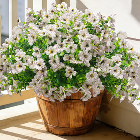 Grunyia outdoor artificial flowers on spikes for quick installation and color