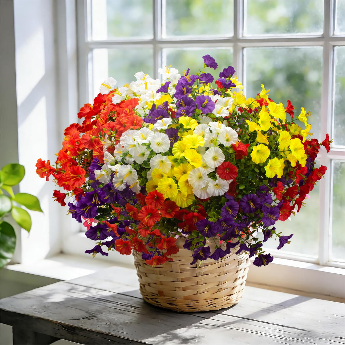 Grunyia outdoor fake flowers on porch for year-round appeal