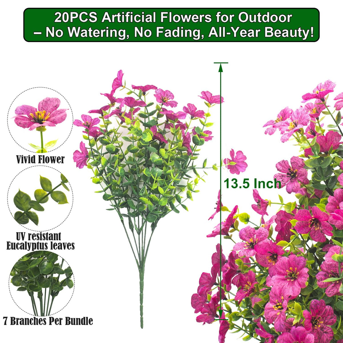 Grunyia rose-red outdoor flower bundles displayed in planter for instant curb appeal.