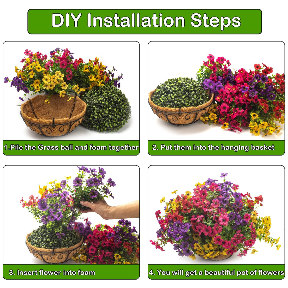 Grunyia outdoor porch hanging basket used as decorative porch decor