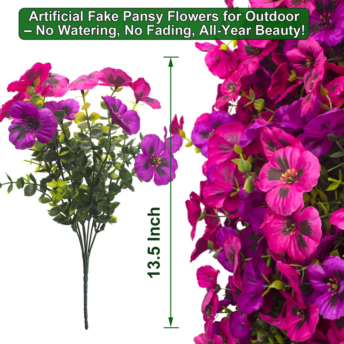 Grunyia pansy blooms with lifelike texture for outdoor planters