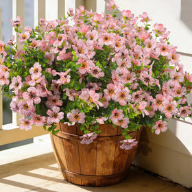 Grunyia pink outdoor artificial flowers bundles provide vibrant color year-round.