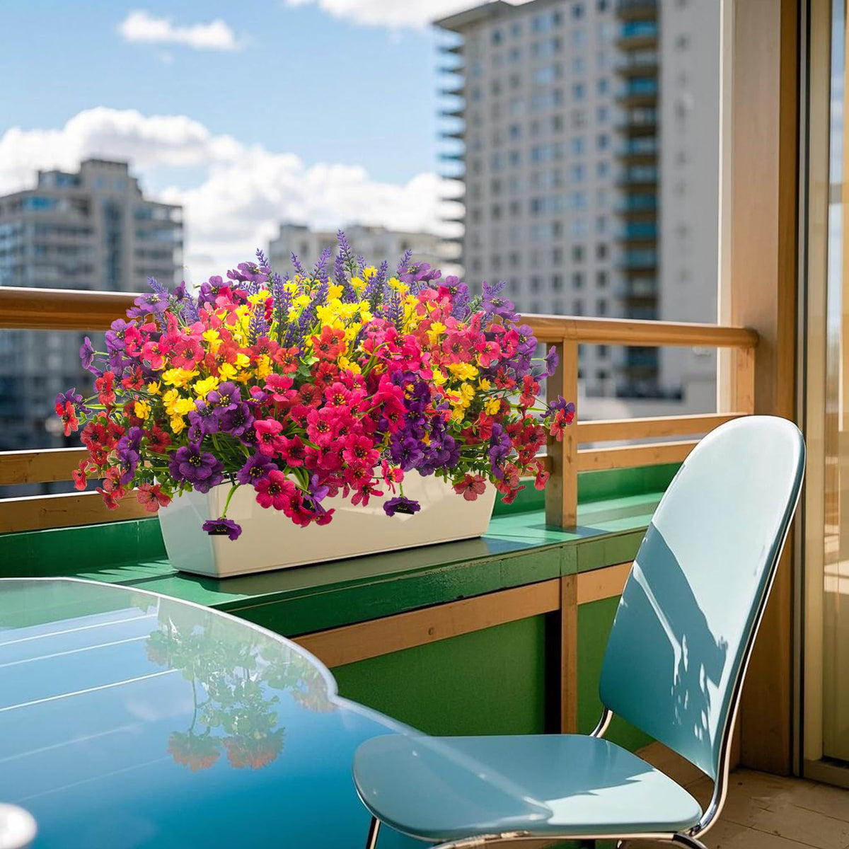 Grunyia porch and window box decor that stays fresh with minimal upkeep.
