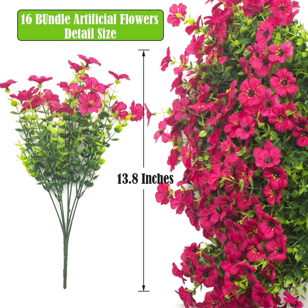 Grunyia rose-red daisy outdoor bundle 2, UV resistant color stays vibrant