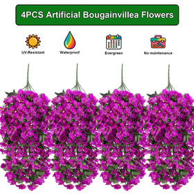 Grunyia silk and plastic bougainvillea for hanging planters.