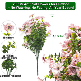 Grunyia UV-resistant artificial flowers resist sun fading for porch decor.