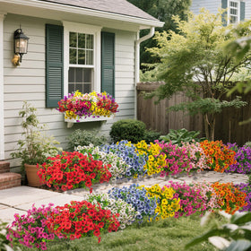 Grunyia weatherproof artificial greenery suitable for outdoor use in yellow