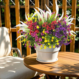 Grunyia weatherproof artificial-plants withstand sun and rain in any climate.