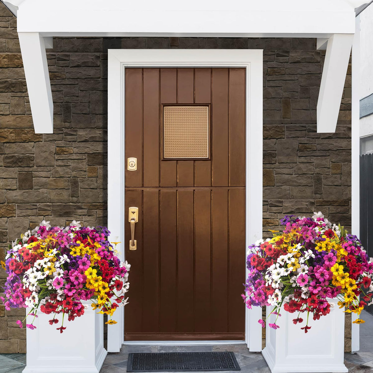Grunyia maintenance-free arrangements for porch window boxes and vases