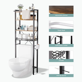 GRUSIGN adjustable shelves over toilet for customizable height.