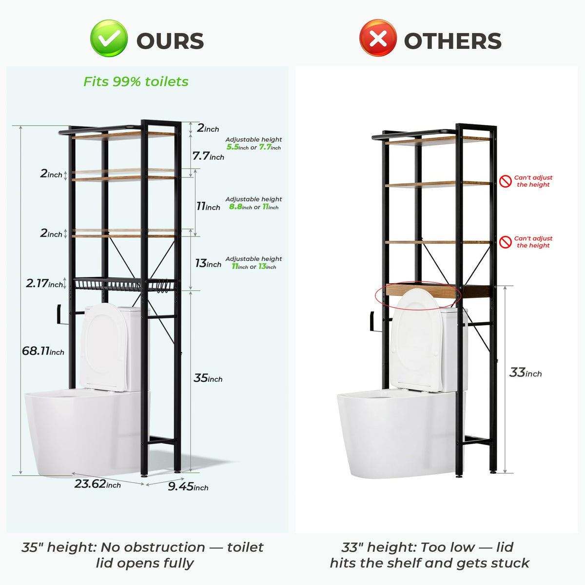 GRUSIGN bathroom organizer with mesh basket for secure small-item storage.