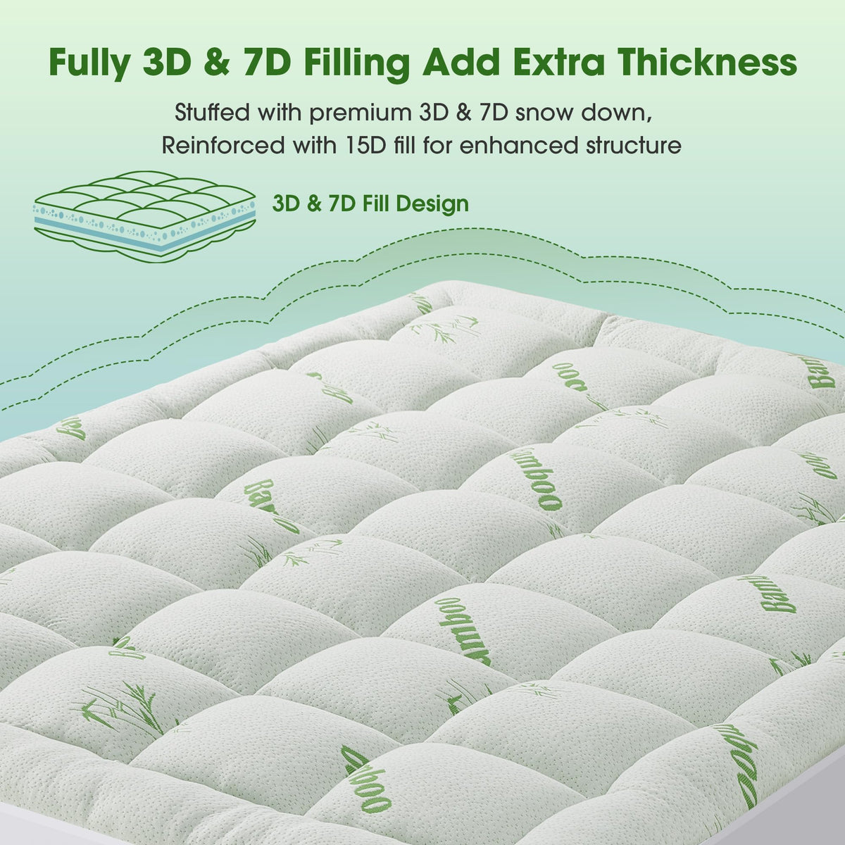 GRUSIGN machine-washable mattress pad for easy care