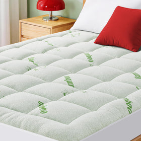 GRUSIGN mattress pad queen size cooling topper on bed for comfort