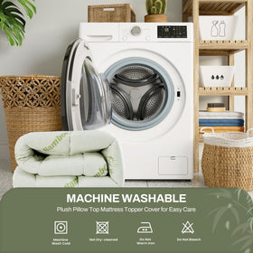 GRUSIGN queen topper cover machine-washable for easy cleaning.